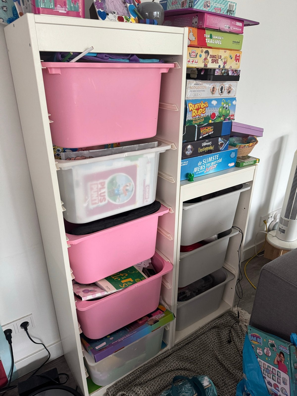 2 IKEA opbergkasten met bakken (excl. spullen), Huis en Inrichting, Kasten | Overige, Ophalen, Gebruikt