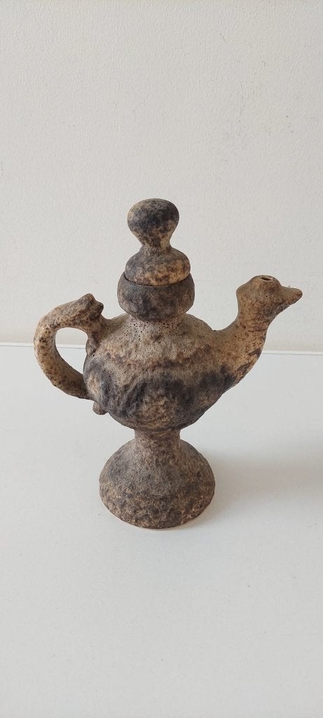 Vintage Brutalist Keramische Olielamp Jaren 70 – Magic Lamp, Ophalen of Verzenden, Zo goed als nieuw, Overige typen