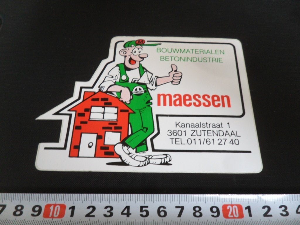 sticker belgië zutendaal MAESSEN bouwmaterialen beton *, Verzamelen, Ophalen, Zo goed als nieuw