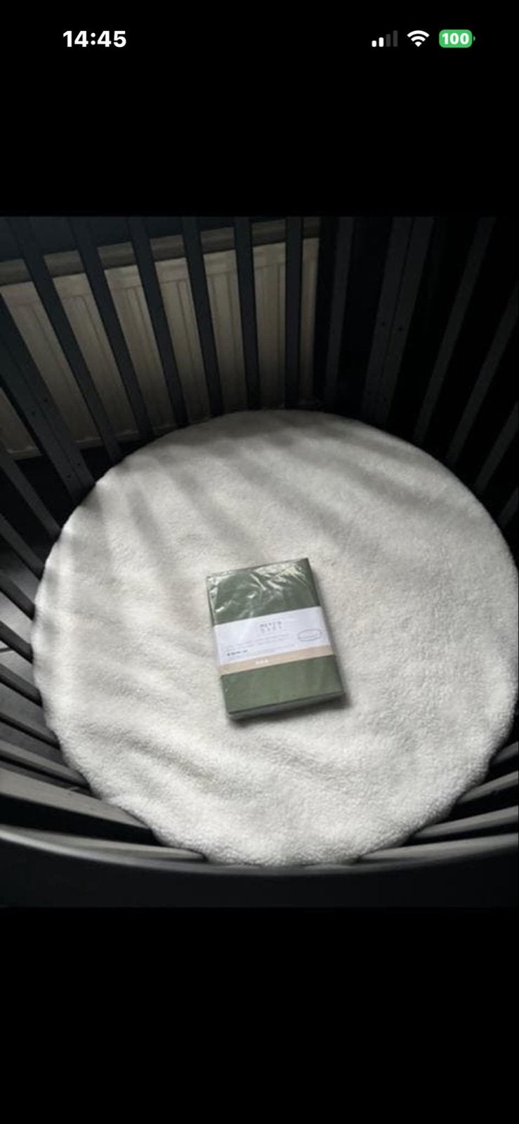 Puck Baby Ronde Box Zwart met Nieuwe Matras en Overtrek, Kinderen en Baby's, Boxen, Ophalen, Zo goed als nieuw, Rond