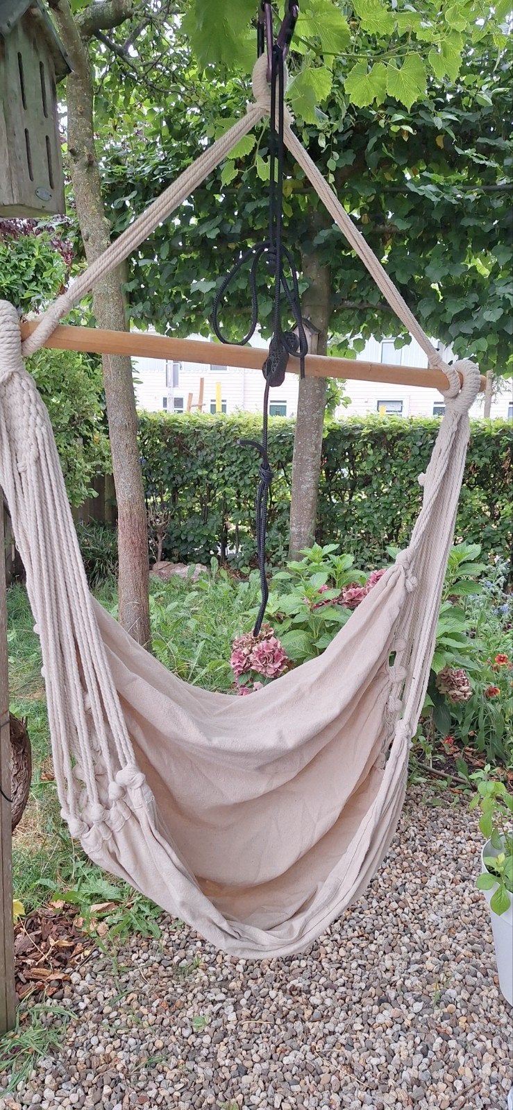 Hangmat éénpuntsophanging voor binnen of buiten, Ophalen