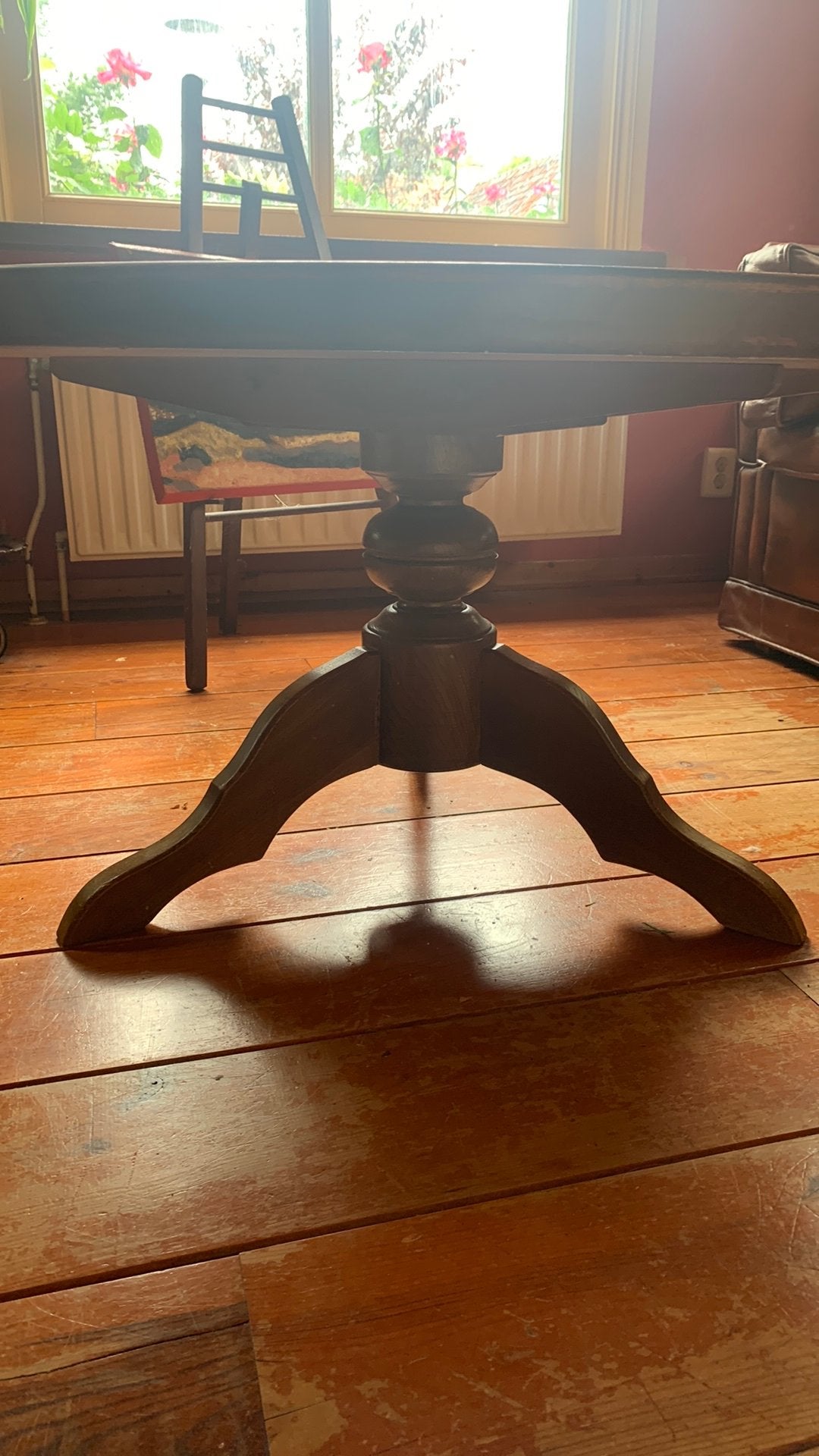 Ronde houten salontafel, Huis en Inrichting, Gebruikt, Rond, Overige houtsoorten, 50 tot 100 cm