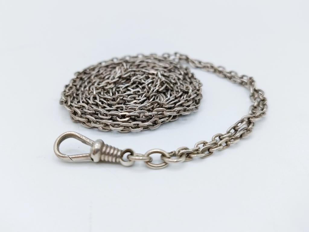 Zilveren horlogeketting, 74 cm
