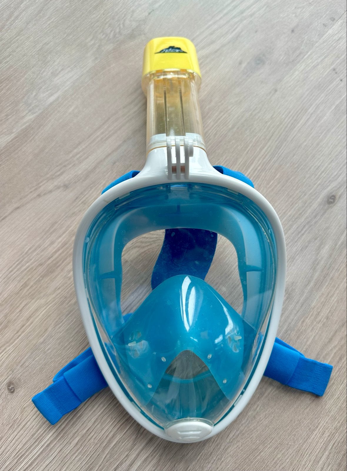 Snorkelmasker Volgelaatsmasker - Blauw/Wit, maat M, Ophalen of Verzenden, Zo goed als nieuw, Snorkelmasker