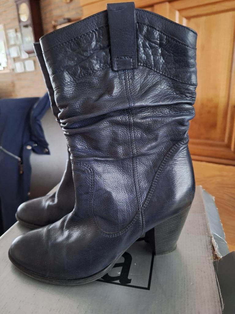 Dames enkellaarsje  blauw maat 38, Ophalen of Verzenden, Zo goed als nieuw, Zwart