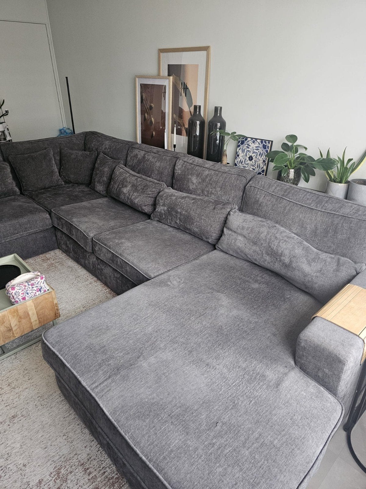 licht grijze U bank van Seats and sofa, Ophalen, Gebruikt