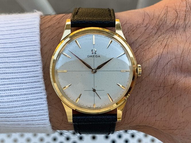 Omega Sub Seconds 18K Gouden dresswatch, Sieraden, Tassen en Uiterlijk, Horloges | Heren, Ophalen, Polshorloge, Omega, Goud