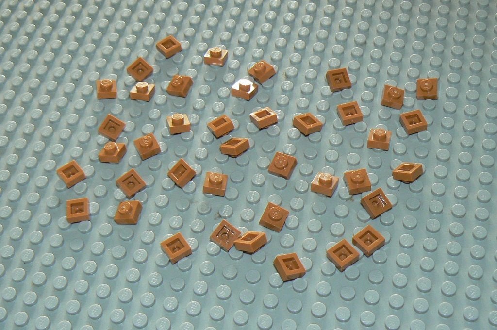 L129 Plaatjes 1x1 medium nogat 40 st., Ophalen of Verzenden, Nieuw, Losse stenen, Lego