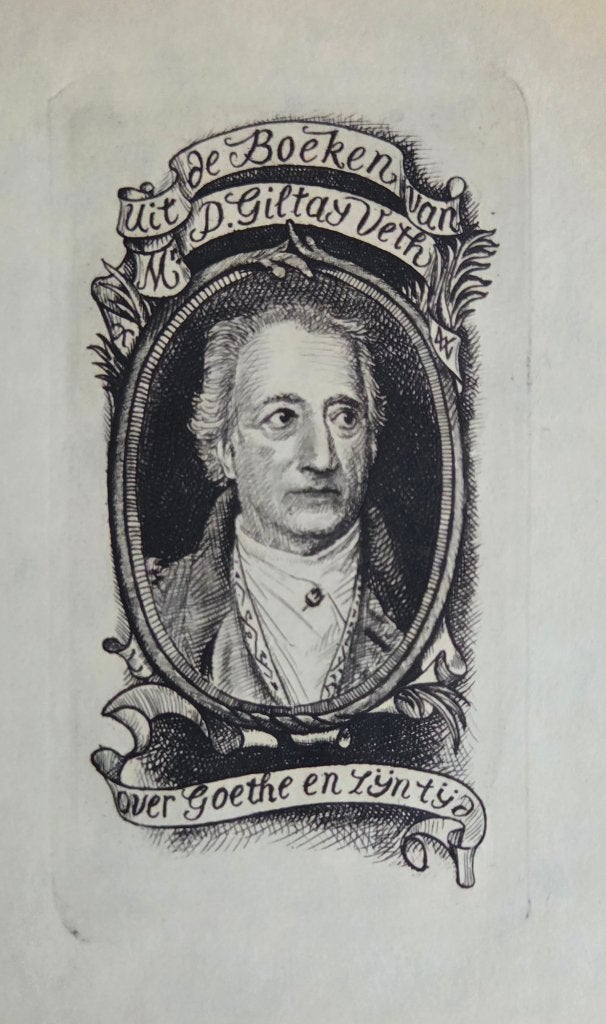 Exlibris / Ex libris Dirk van Gelder, portret Goethe, Verzenden