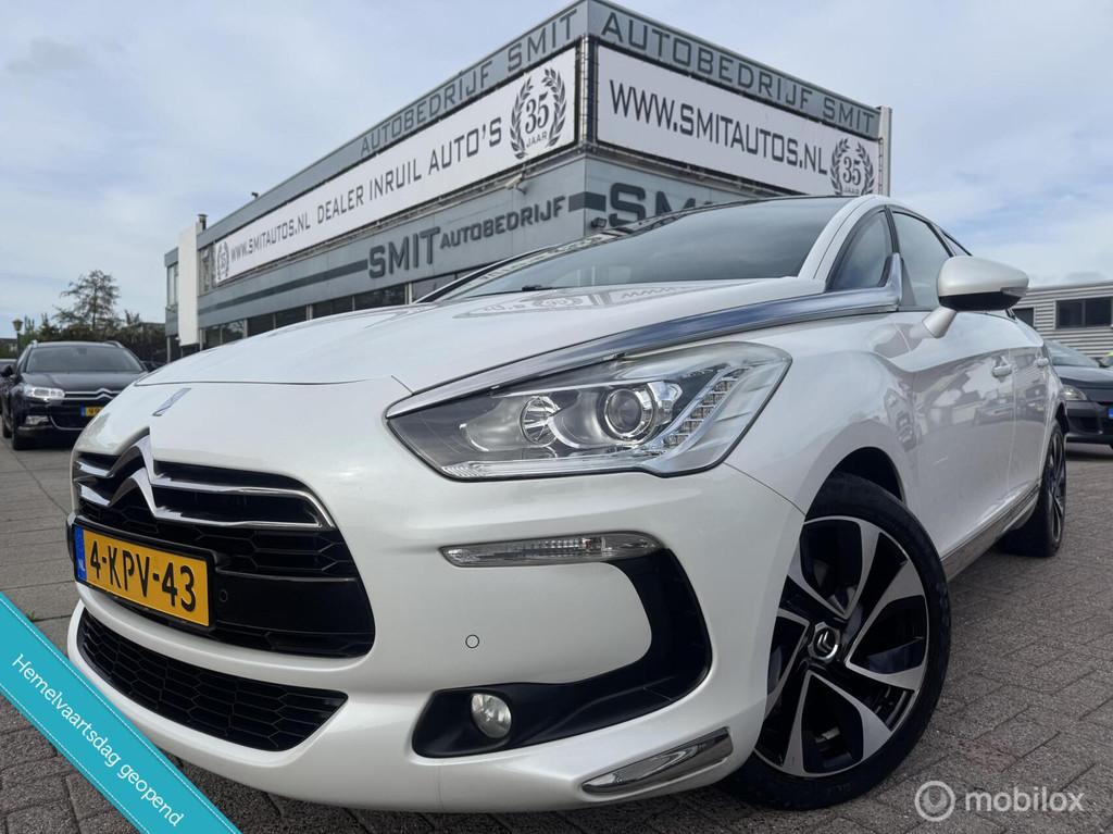 Citroen DS5 1.6 THP So Chic| 1e Eig| Full Op| Head-Up|Pano, Auto's, Gebruikt, Zwart, Leder en Stof, Wit