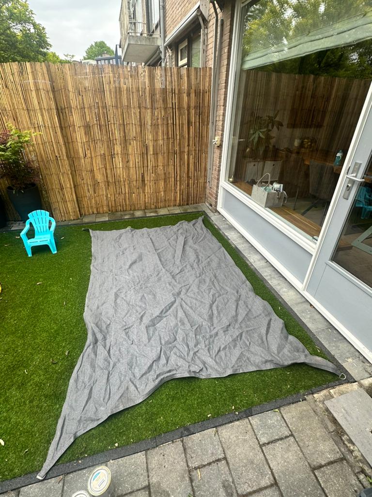 Zonnescherm / schaduwdoek circa 2.60 x 1.80 meter, Tuin en Terras, Schaduwdoeken, Ophalen of Verzenden, Gebruikt