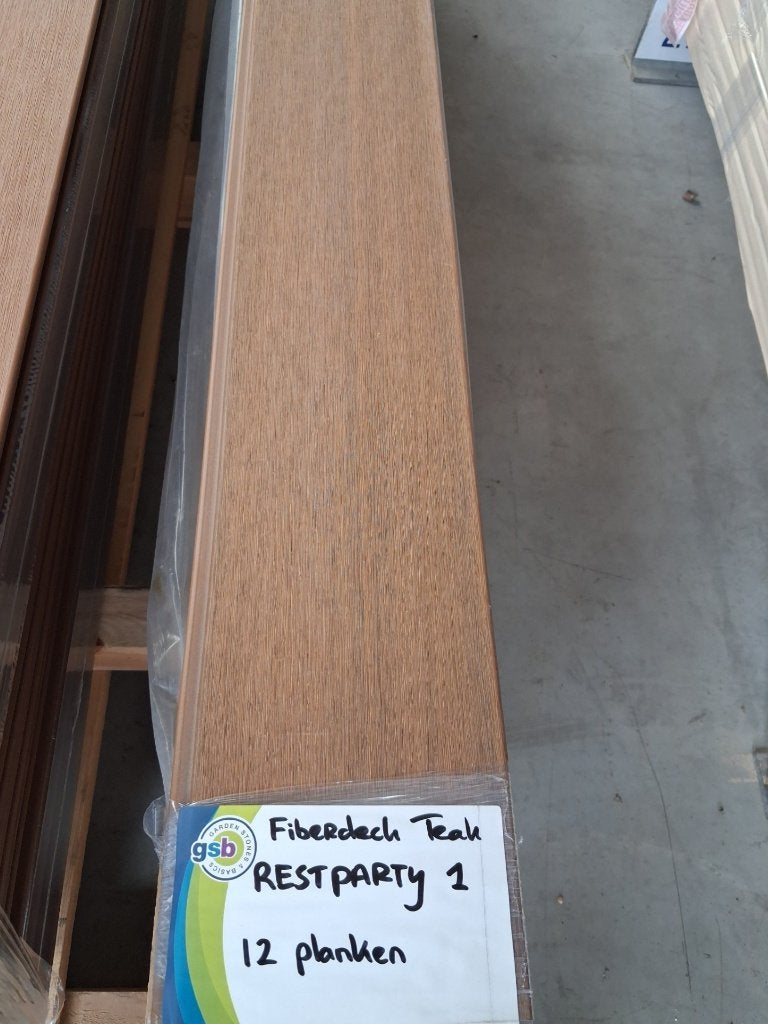 WPC Premium Fence Boards Teak 21160 mm Restpartij, Ophalen, Nieuw, Composiet