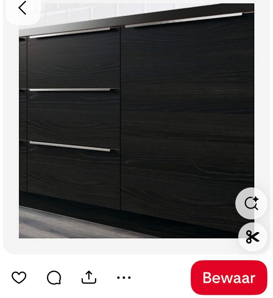 Tingsryd IKEA  frontjes zwart hout, Huis en Inrichting, Keuken | Keukenelementen, Ophalen, Zwart, 50 tot 100 cm, Zo goed als nieuw
