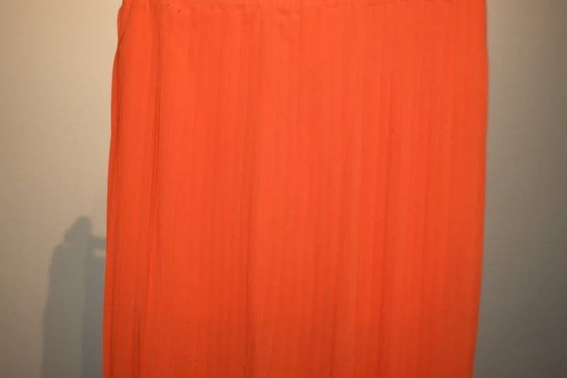 Michael Kors oranje rok plisse look achter lang kort voorS/M, Michael Kors, Verzenden, Nieuw, Oranje