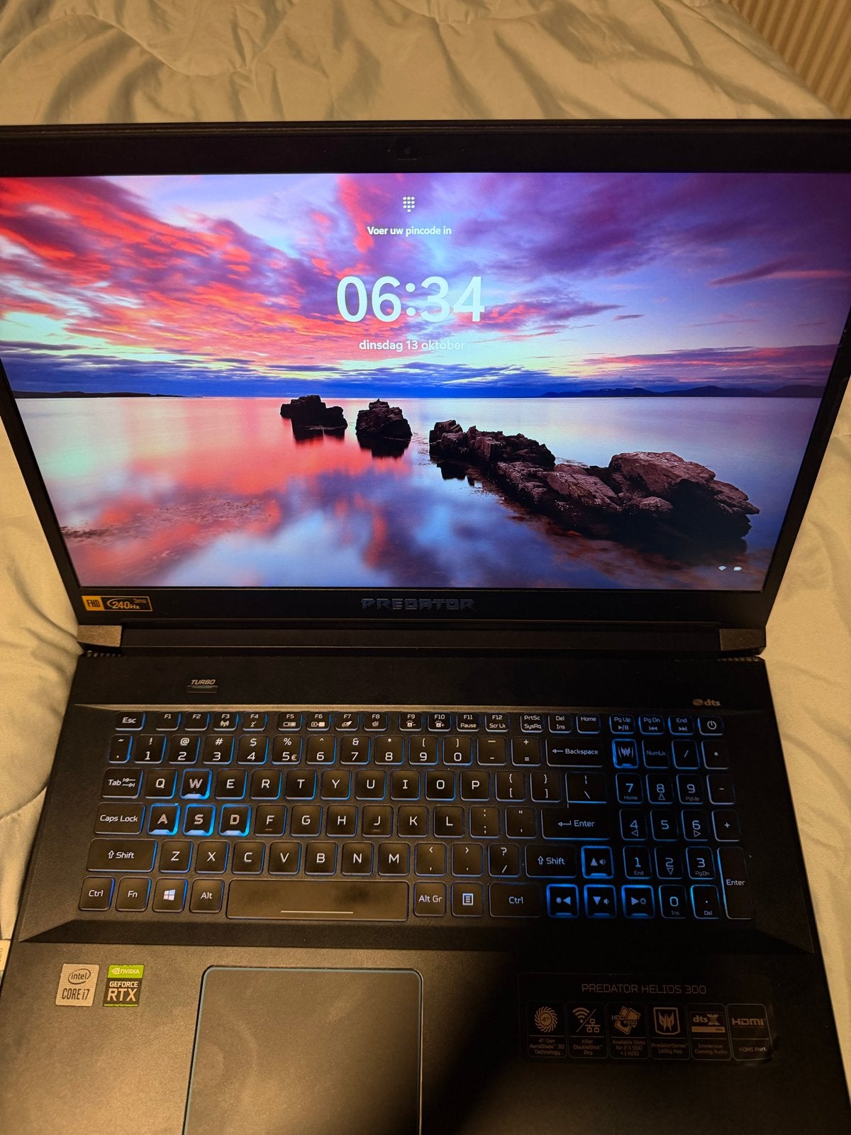 Acer Predator Gaming Laptop i7 RTX 2070 32GB RAM, Computers en Software, Ophalen, Met videokaart, 2 tot 3 Ghz, Zo goed als nieuw