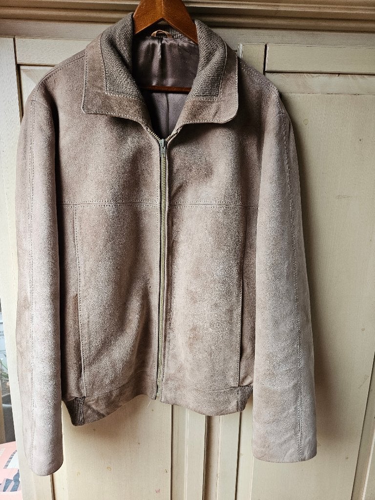 beige suede jas, maat xl/xxl, Elvo, Verzenden, Beige, Maat 56/58 (XL), Zo goed als nieuw