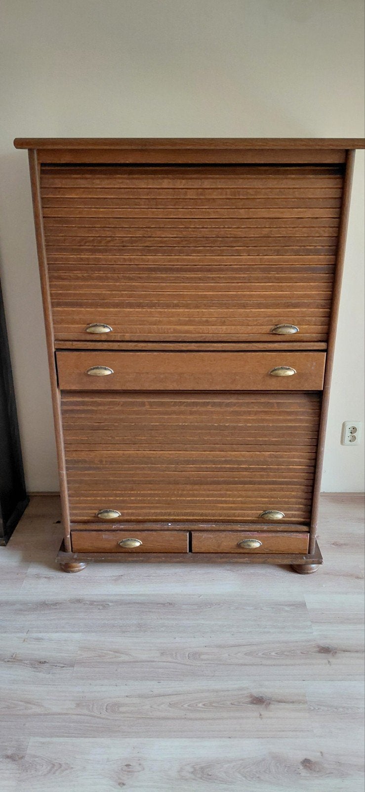 Vintage computerkast / secretaire van hout, Ophalen