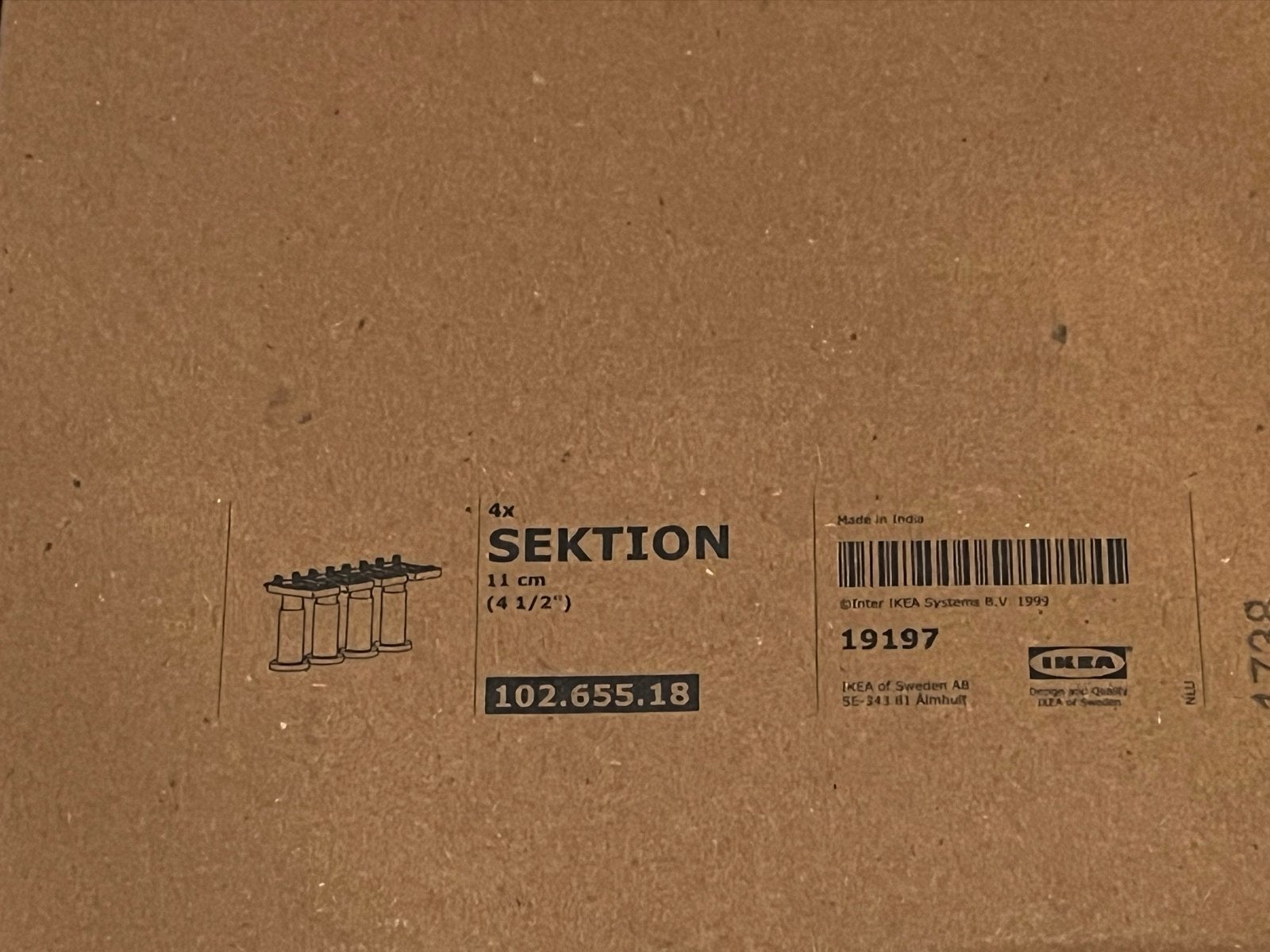 IKEA Sektion Poten 11 cm - 4 stuks, Ophalen of Verzenden, Nieuw