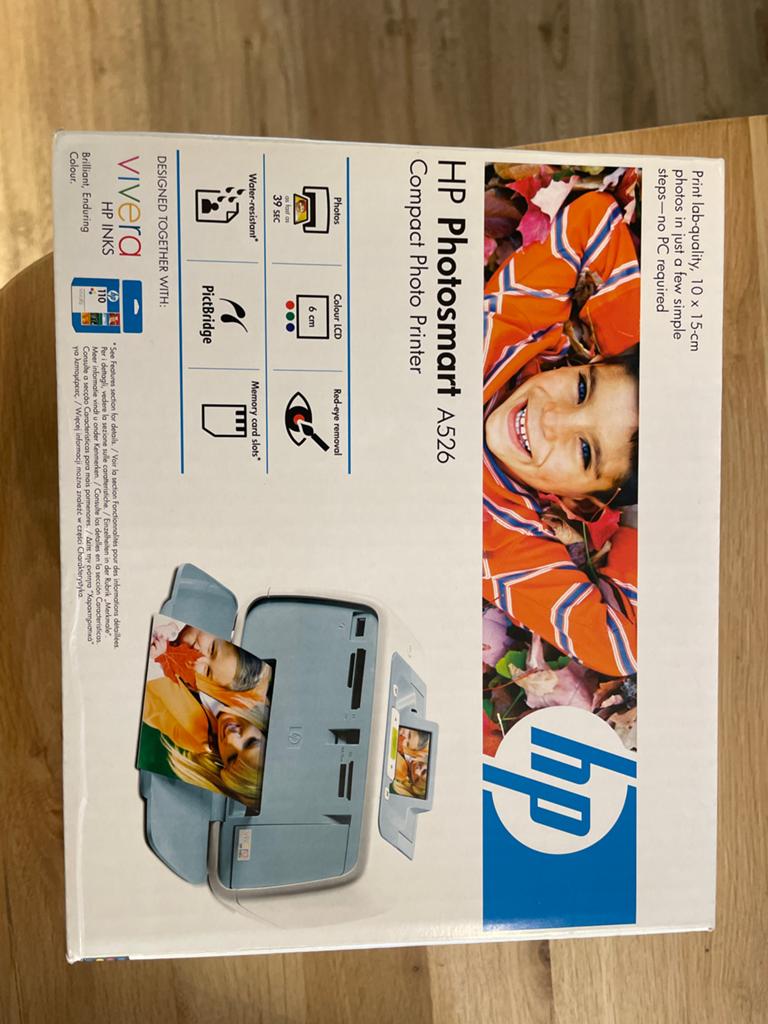 HP Photosmart A526 Compact Fotoprinter - Nieuw in Doos (2007, Computers en Software, Printers, Nieuw, Fotoprinter, Inkjetprinter