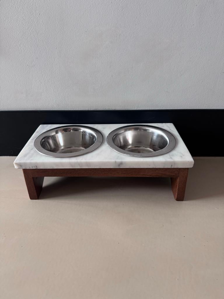Honden of katten voer en waterbak marmer, Ophalen of Verzenden