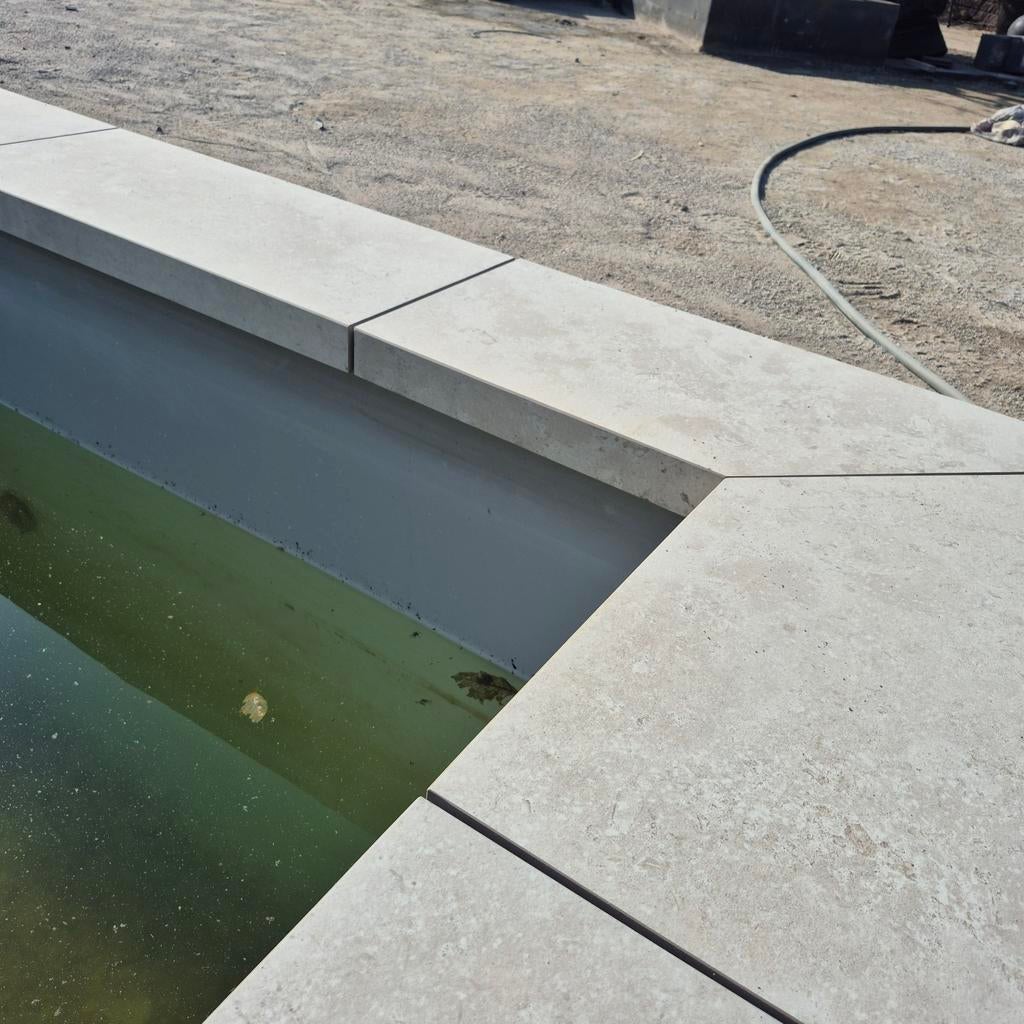 Geoceramica zwembadrand/vijverrand tegels 80x35x4 nieuw!, Ophalen, Keramiek, Nieuw, Minder dan 5 m²