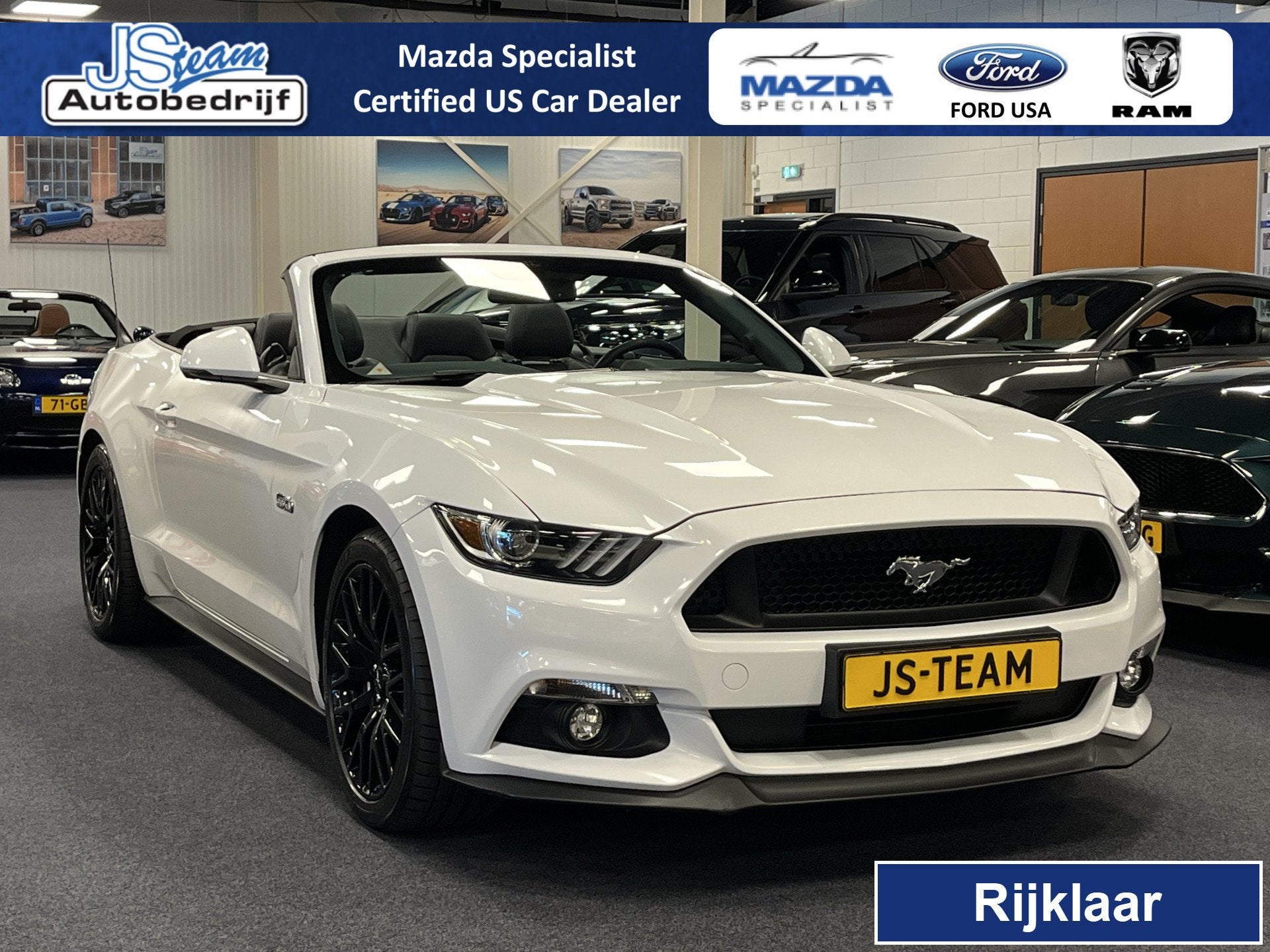 Ford Mustang Convertible 5.0 V8 GT 422PK Automaat Custom Pac, Auto's, Automaat, 12 maanden, Achterwielaandrijving, 4 stoelen