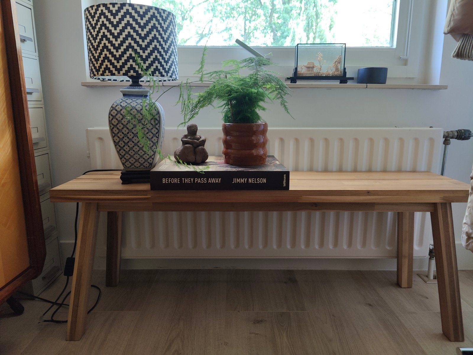 IKEA SKOGSTA Bankje - Massief Hout - 120x29x45 cm, Ophalen of Verzenden, Zo goed als nieuw, Bruin, Hout