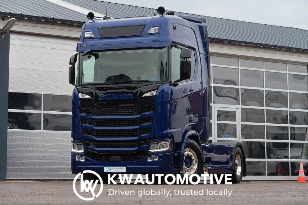 Scania S520 V8 NGS 4X2NA/ RETARDER/ PTO/ LEDER/ ACC, Automaat, Achterwielaandrijving, Euro 6, Blauw