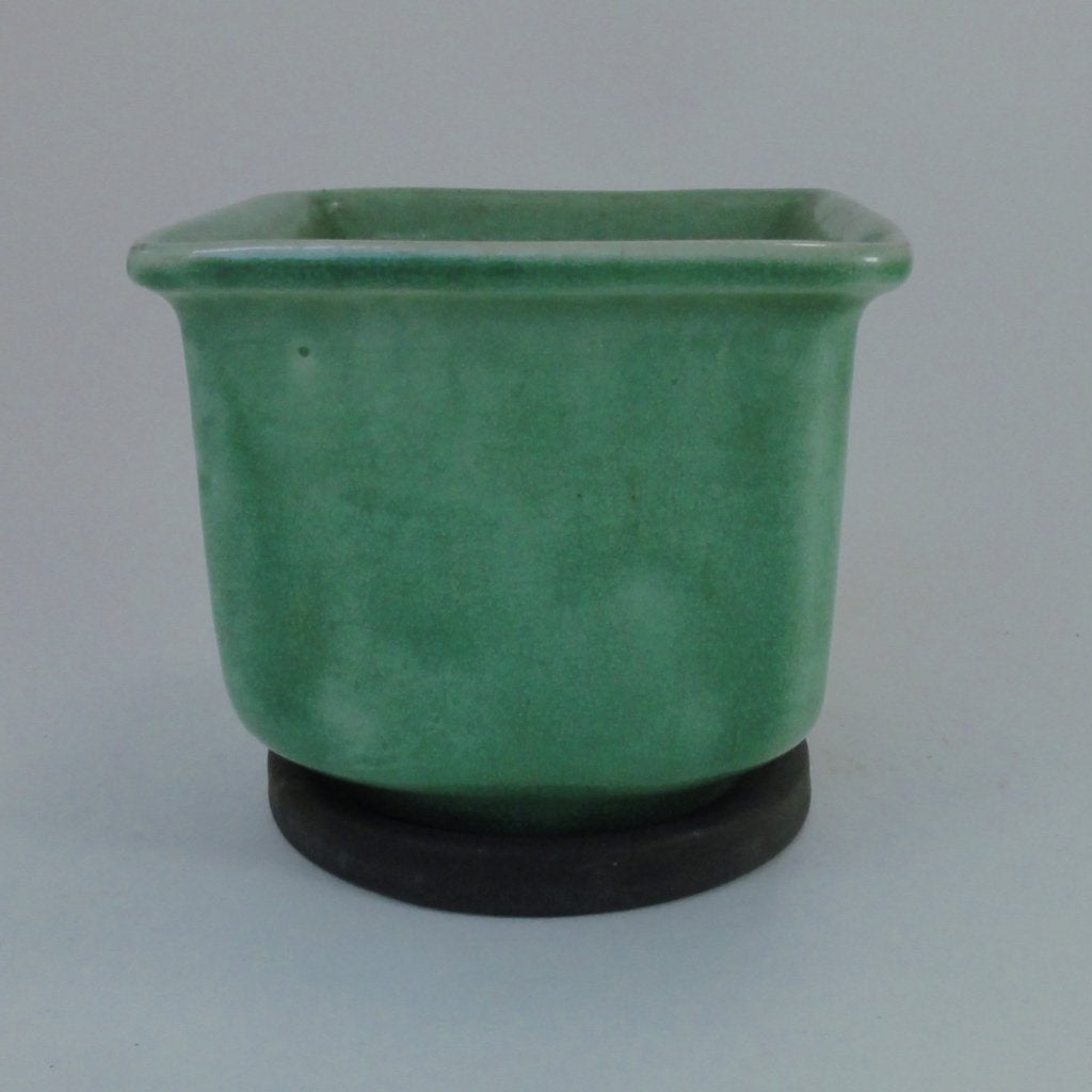 Pieter Groeneveldt – groene cactuspot met onderschotel, Antiek en Kunst, Ophalen of Verzenden