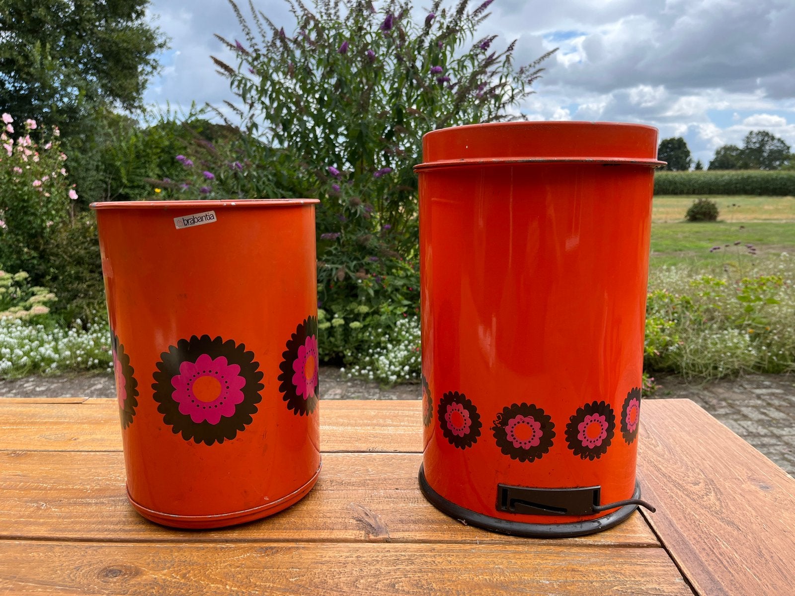 Brabantia vintage pedaalemmer en prullenbak- jaren 70, Huis en Inrichting, Woonaccessoires | Prullenbakken, Ophalen, Gebruikt