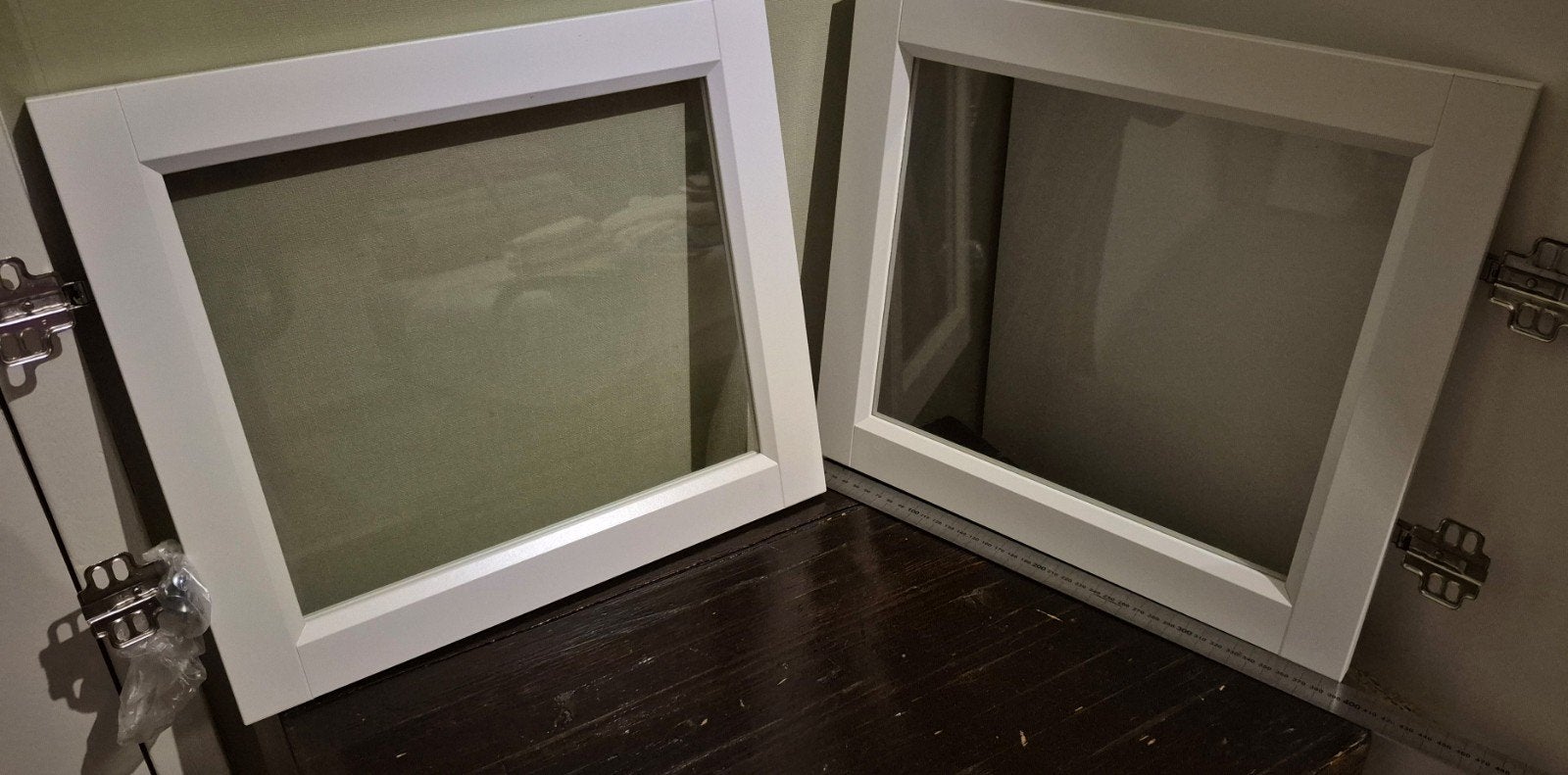 2 lage glasdeuren Billy kast - wit (39x35 cm), Huis en Inrichting, Ophalen, Gebruikt