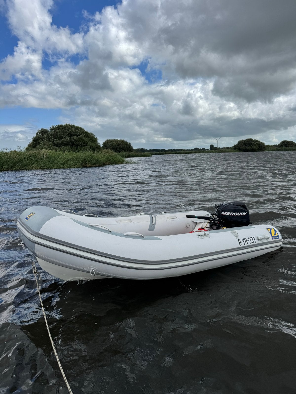 Zodiac Rubberboot 340 met Mercury 20PK Buitenboordmotor, Watersport en Boten, Ophalen, Gebruikt