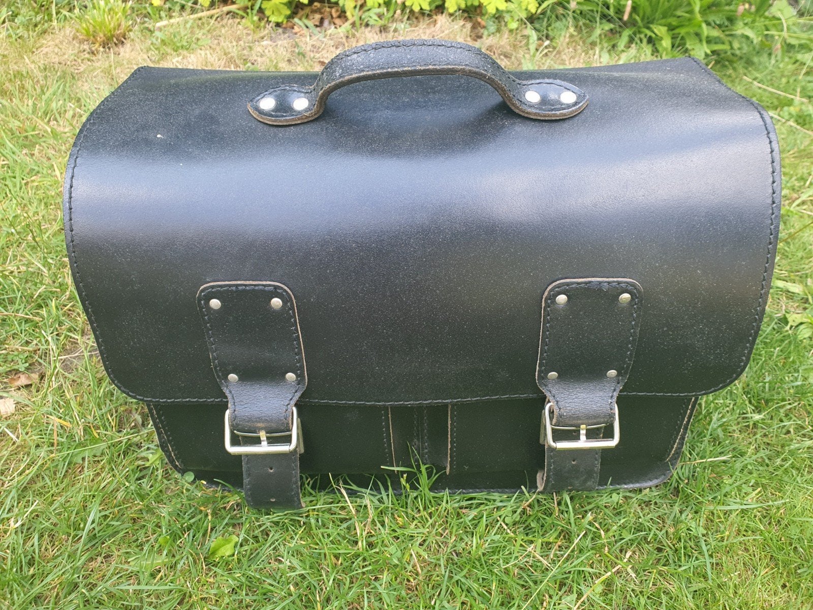 Vintage Leren Aktetas - Zwart, Gebruikt, Ophalen, 40 tot 60 cm, Gebruikt, 20 tot 30 cm