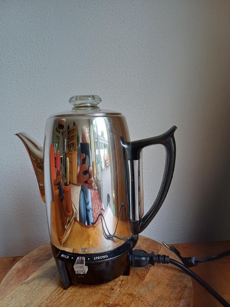 Vintage General Electric Percolator - Collectorsitem, Witgoed en Apparatuur, Koffiezetapparaten, Gebruikt, Overige modellen, Gemalen koffie