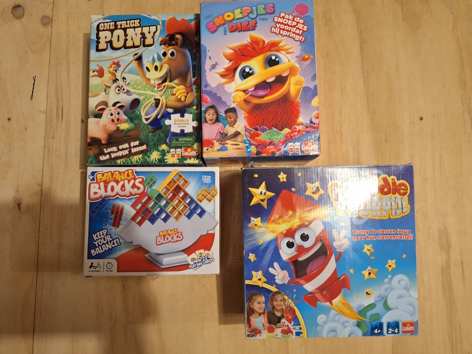 Bordspellen Balance Blocks, One Trick Pony, Snoepjes, Een of twee spelers, Ophalen, Goliath
