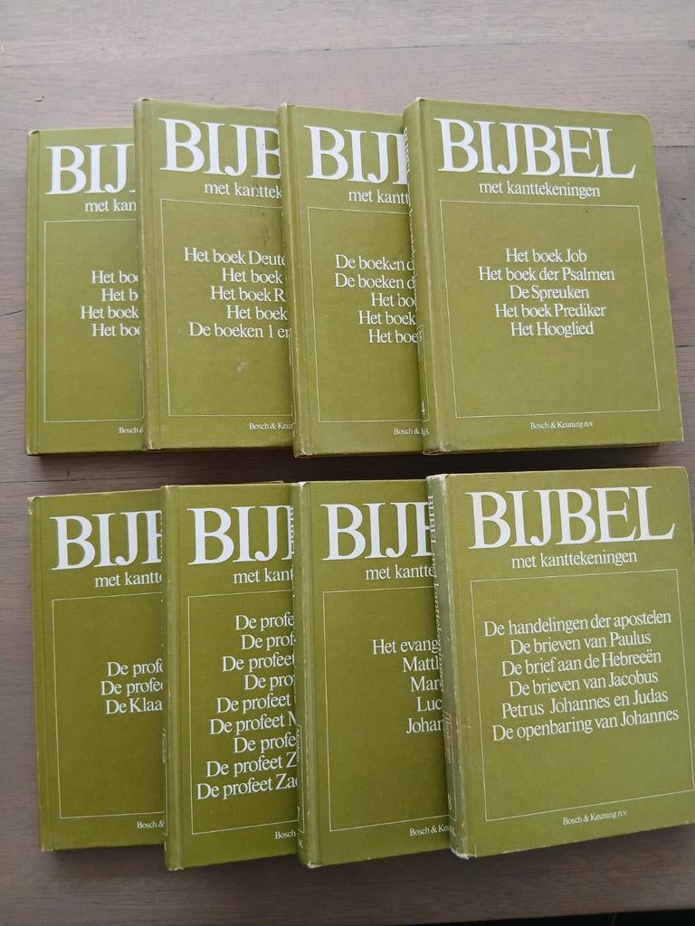 Bijbel met kanttekeningen - 8 delen compleet, Ophalen of Verzenden, Gelezen, Diverse auteurs, Christendom | Protestants