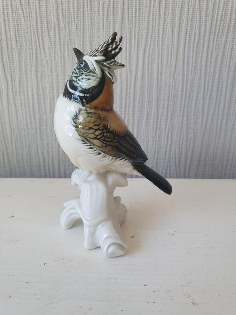 Karl Ens porseleinen vogel – kuifmees – handbeschilderd, Ophalen of Verzenden