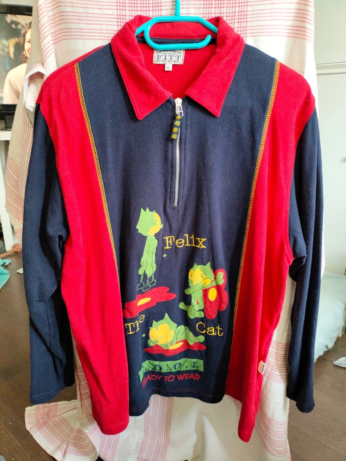 Vintage Curiosa Cartoon FELIX the CAT shirt poes kat, Ophalen of Verzenden