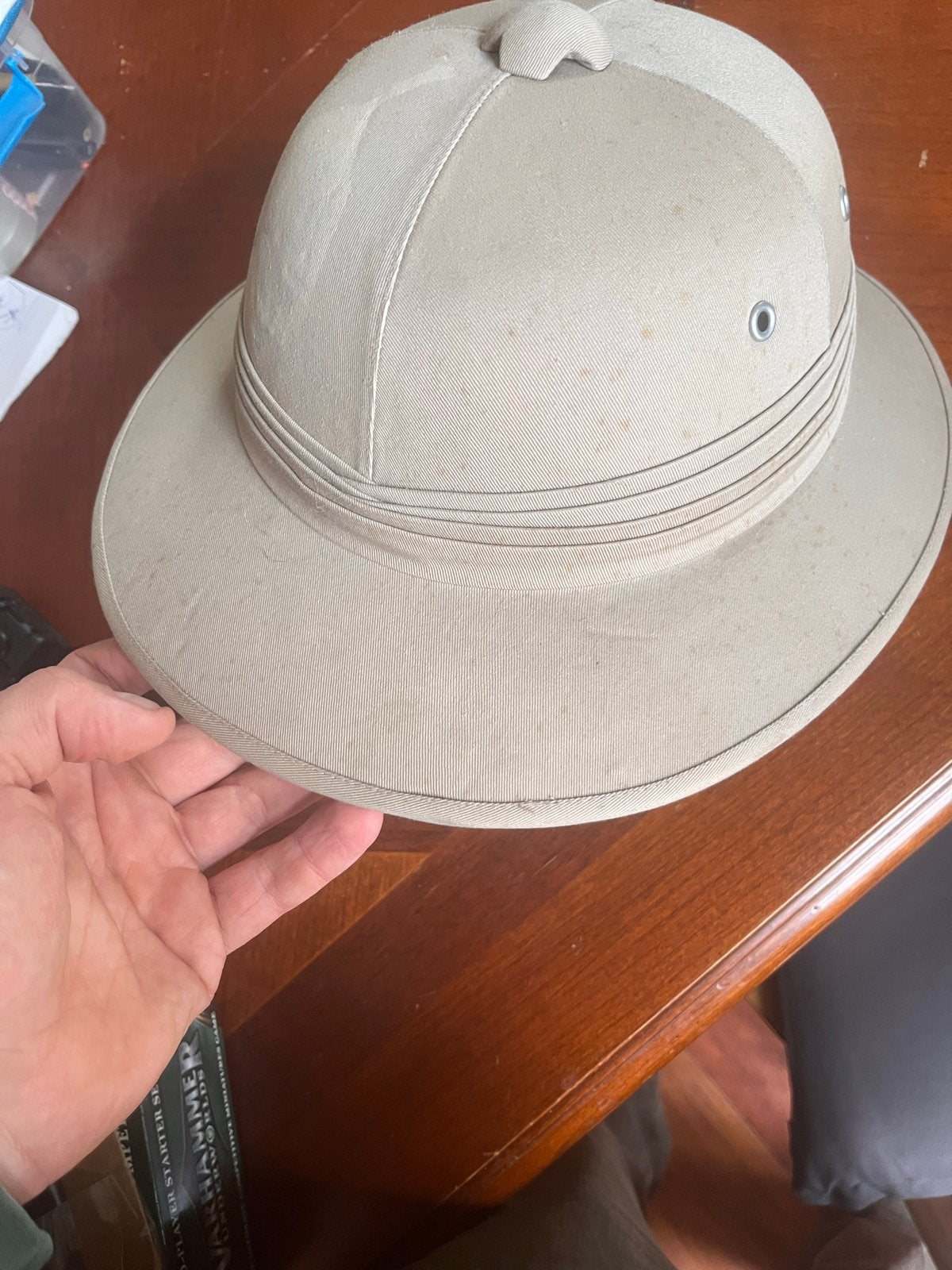 Vintage Tropenhelm - Safari Hoed - Koloniale Stijl, Verzamelen, Ophalen of Verzenden, Gebruikt