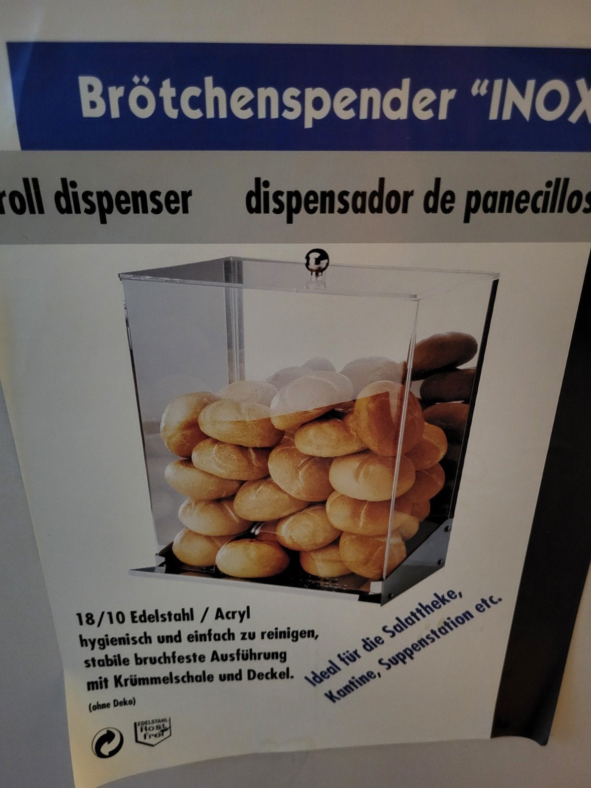 brood dispencer ...broodjes bak..nieuw..bakkerij..bakker.., Ophalen of Verzenden, Nieuw, Metaal