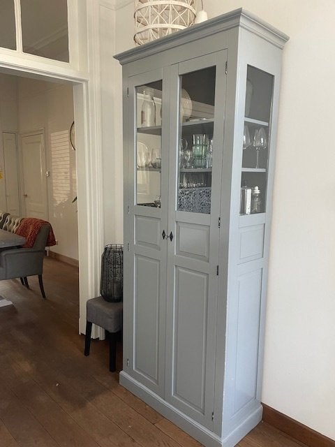 Prachtige hoge ondiepe buffetkast, Ophalen, 200 cm of meer, 50 tot 100 cm, Grenenhout