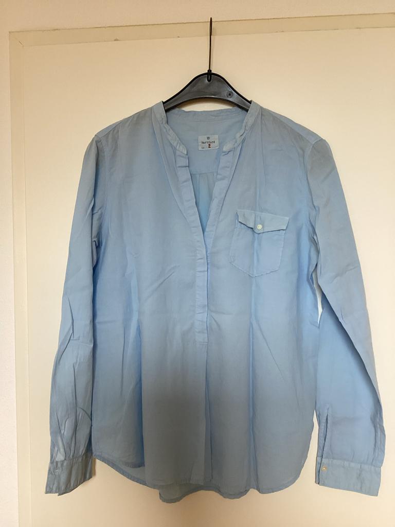 HARTFORD 100% katoenen blouse, Kleding | Dames, Blouses en Tunieken, Zo goed als nieuw, Maat 36 (S), Blauw, Ophalen of Verzenden