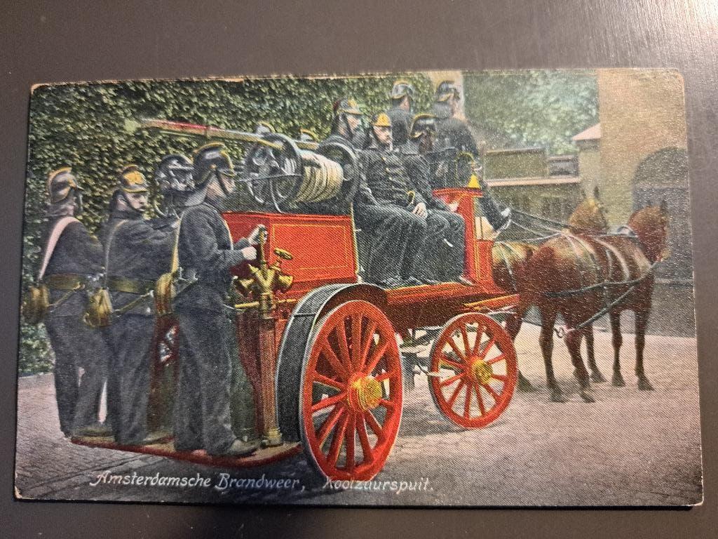 Amsterdamse brandweer, koolzuurspuit, Ophalen of Verzenden, 1920 tot 1940, Gelopen, Noord-Holland