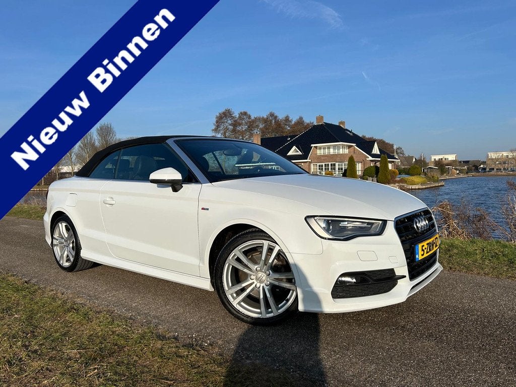 Audi A3 Cabriolet 1.4 TFSI CoD Ambition Pro Line S 2x S-Line, Auto's, Audi, Gebruikt, 4 cilinders, Leder en Stof, Wit