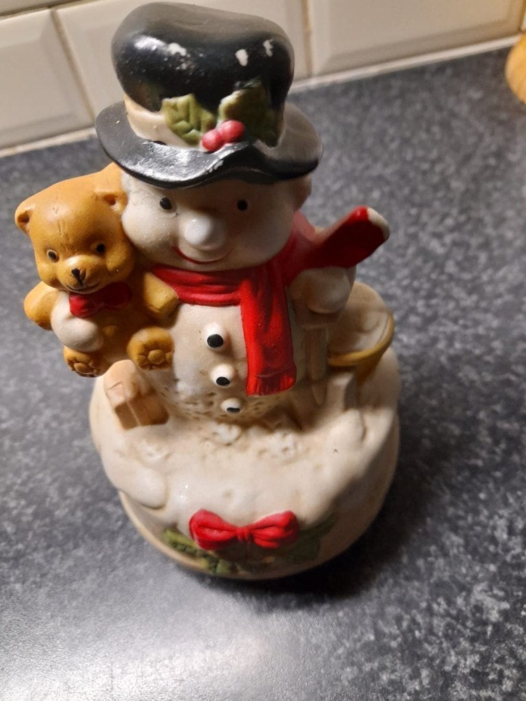 Zgan kerst muziek doosje sneeuwman, Ophalen of Verzenden, Zo goed als nieuw