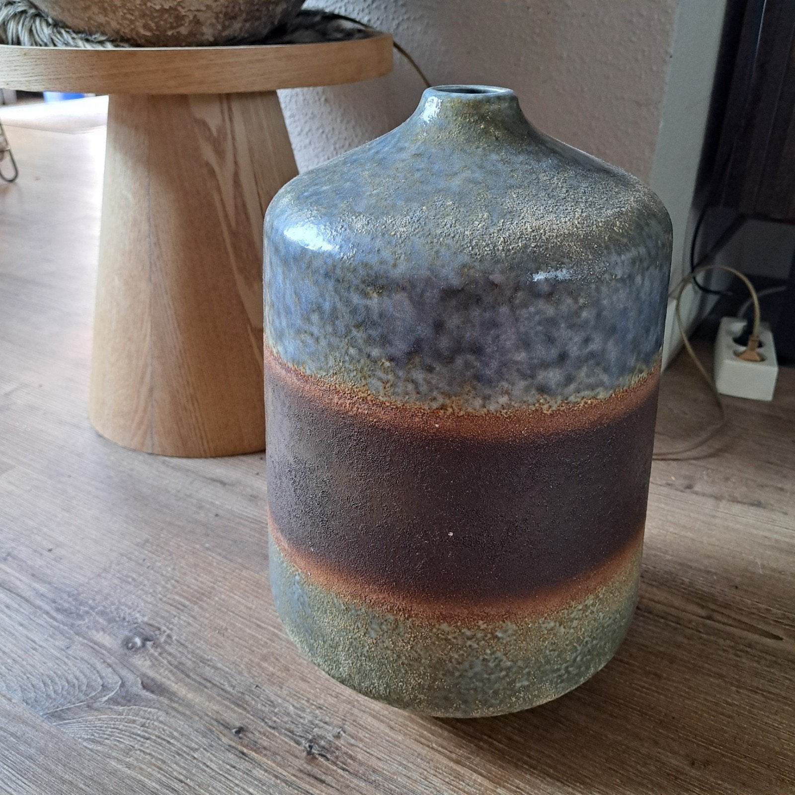 Intratuin vaas, klein stukje verf af, bruin groen , goud, Ophalen, Overige kleuren, Glas, Minder dan 50 cm