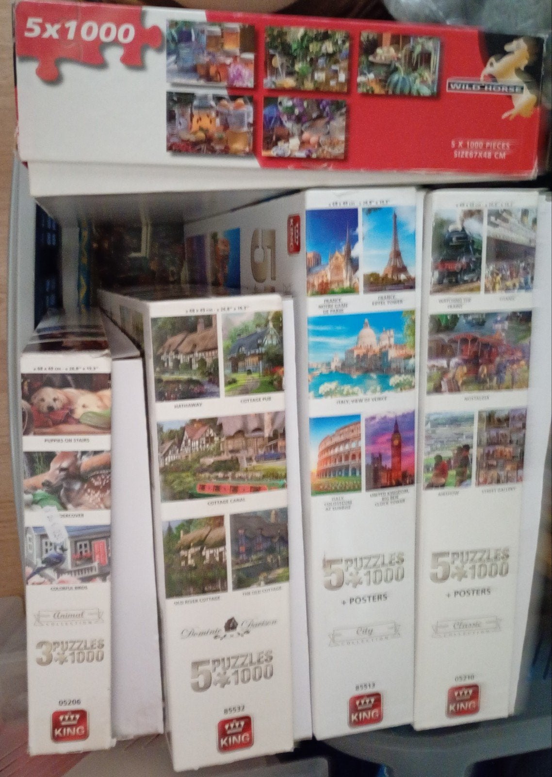 23 king puzzels, Hobby en Vrije tijd, Denksport en Puzzels, Ophalen of Verzenden, 500 t/m 1500 stukjes, Gebruikt, Legpuzzel