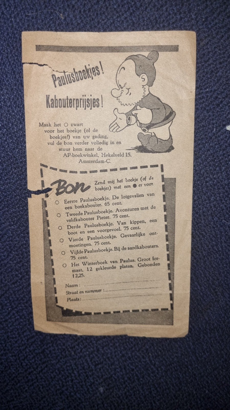 Paulus de boskabouter bestel :: Bon, Eén stripboek, Ophalen of Verzenden, Gelezen, Jean Dulieu