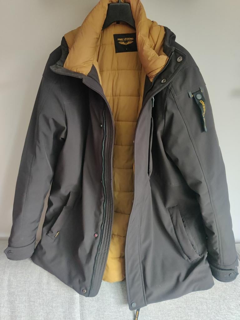 PME Legend Winterjas Heren XL - Zwart/Bruin, Zwart, Maat 56/58 (XL), Ophalen of Verzenden, Zo goed als nieuw