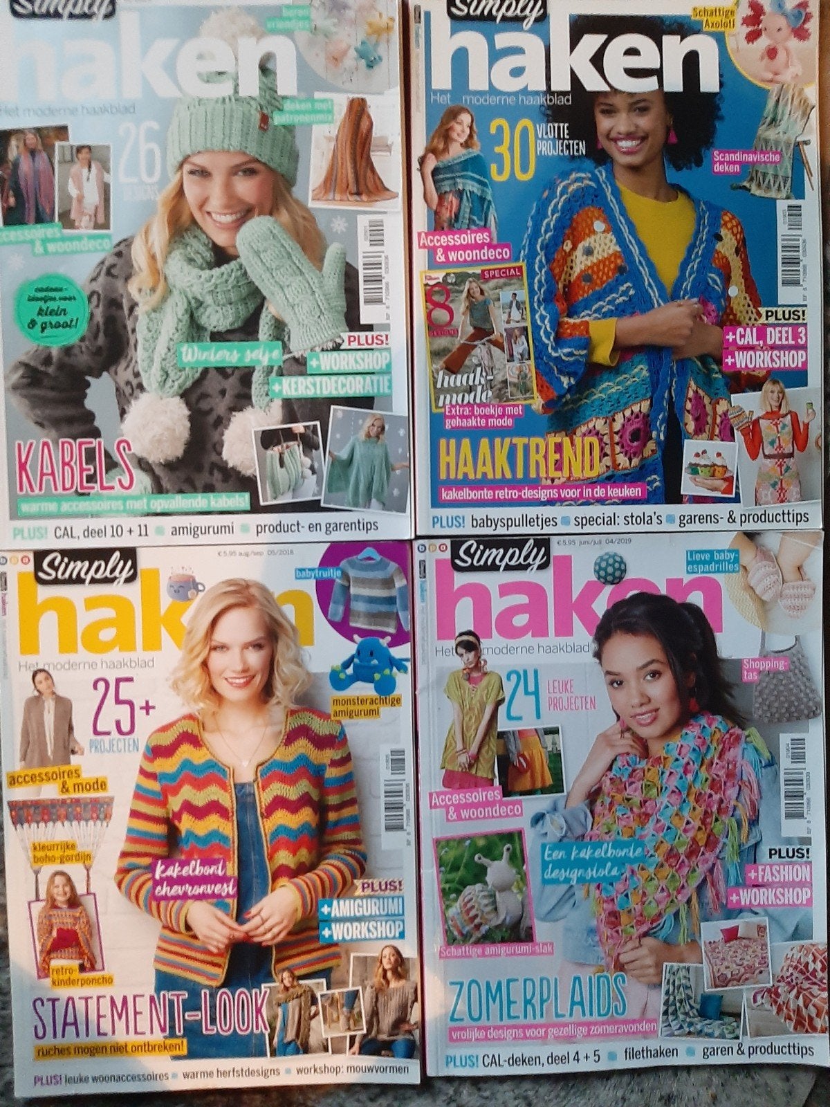 4x Simply Haken tijdschriften - diverse edities, Hobby en Vrije tijd, Ophalen of Verzenden, Gebruikt, Haken, Patroon of Boek